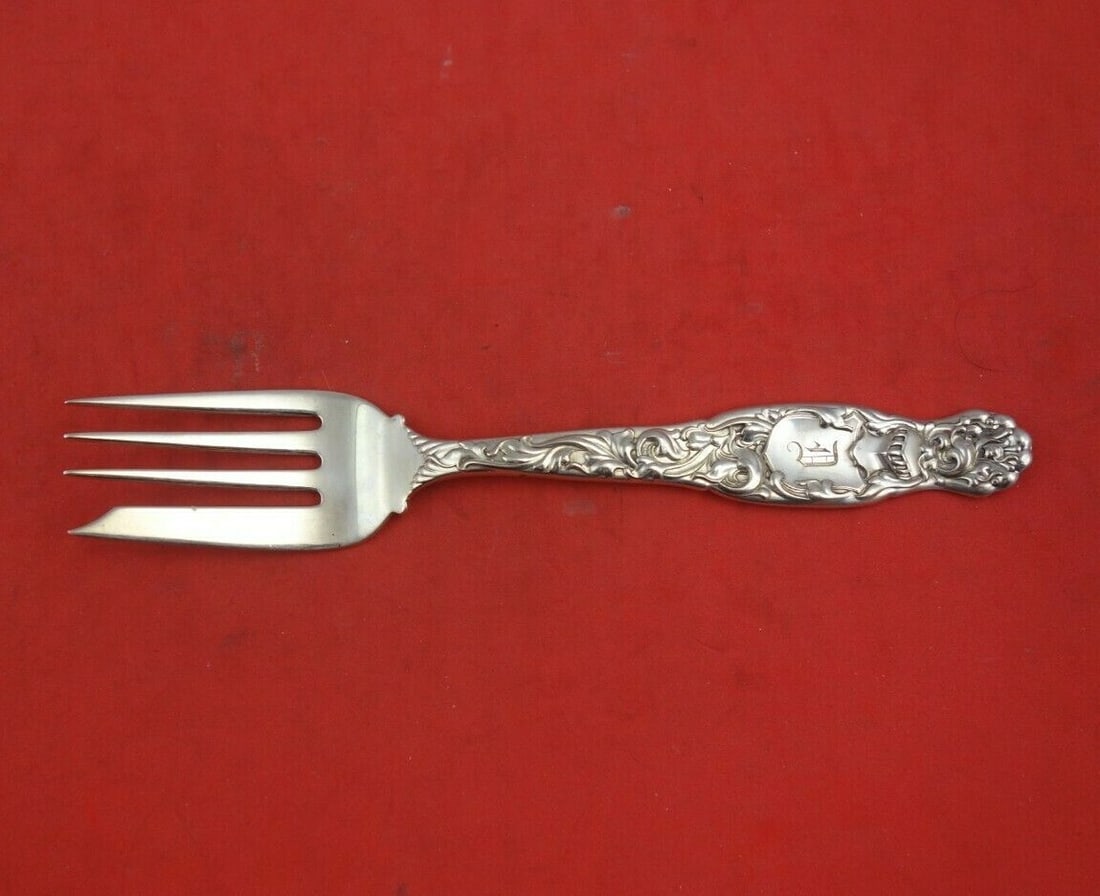 Whiting Heraldic Sterling Silver Salad Fork 6 Inch Heirloom Flatware (1 of 3)