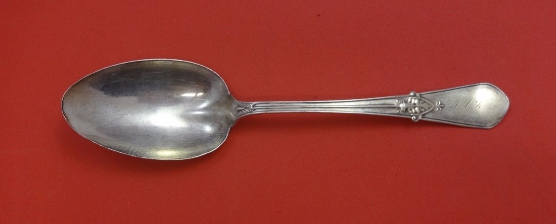 Gorham Sterling Silver Serving Spoon Swiss Pattern 8 1/8 Inch Antique (1 of 2)