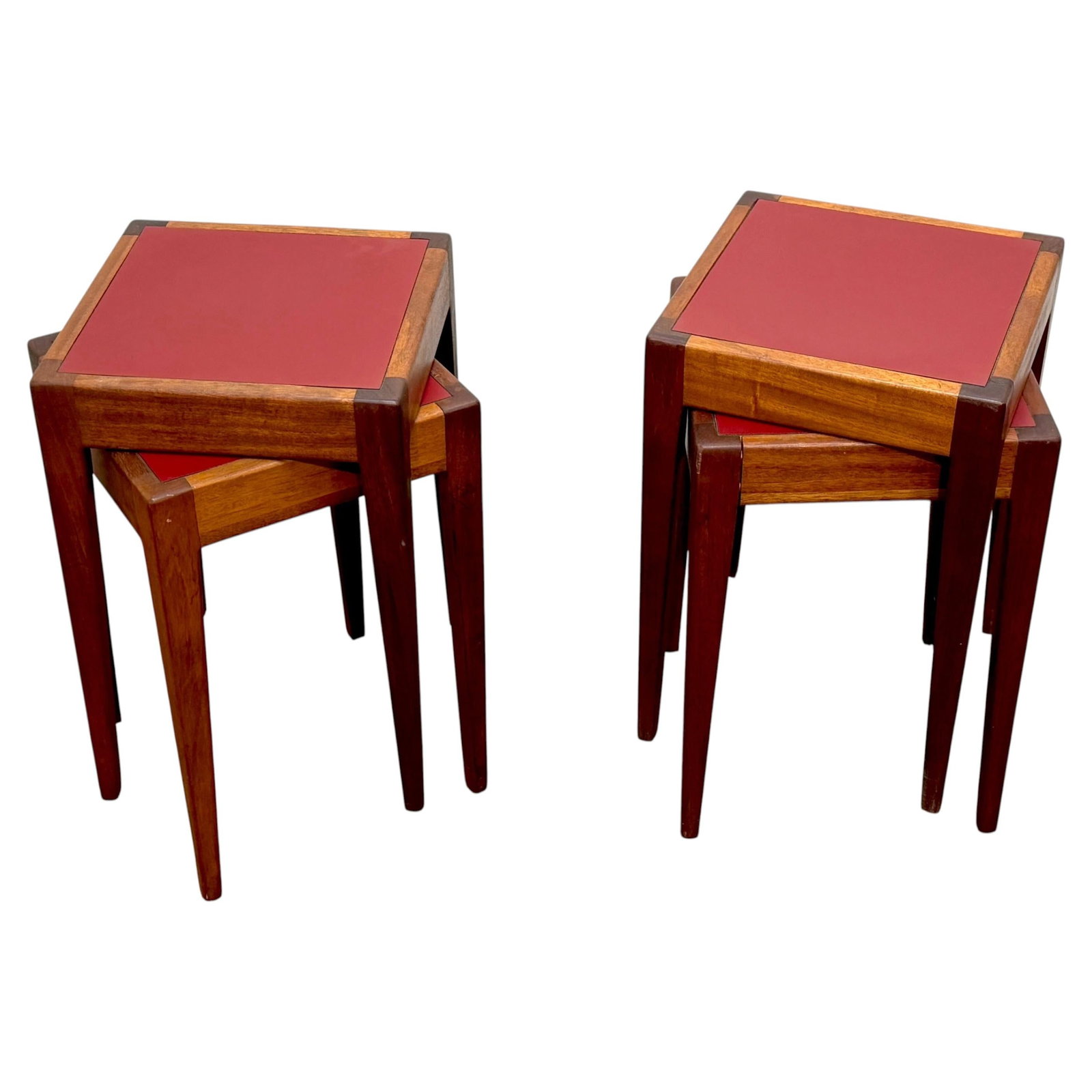 Set of 4 French modern stacking side tables in Adnet style (1 of 11)