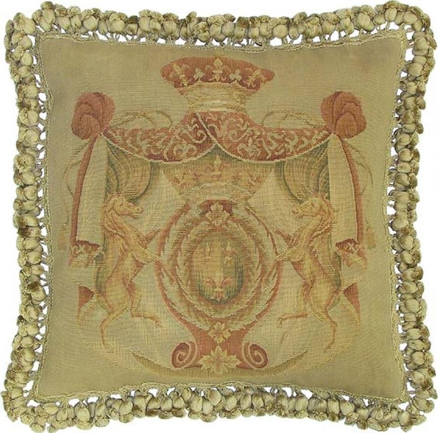 Provence Home Hand-Dyed Green Aubusson Throw Pillow 20x20 (1 of 1)