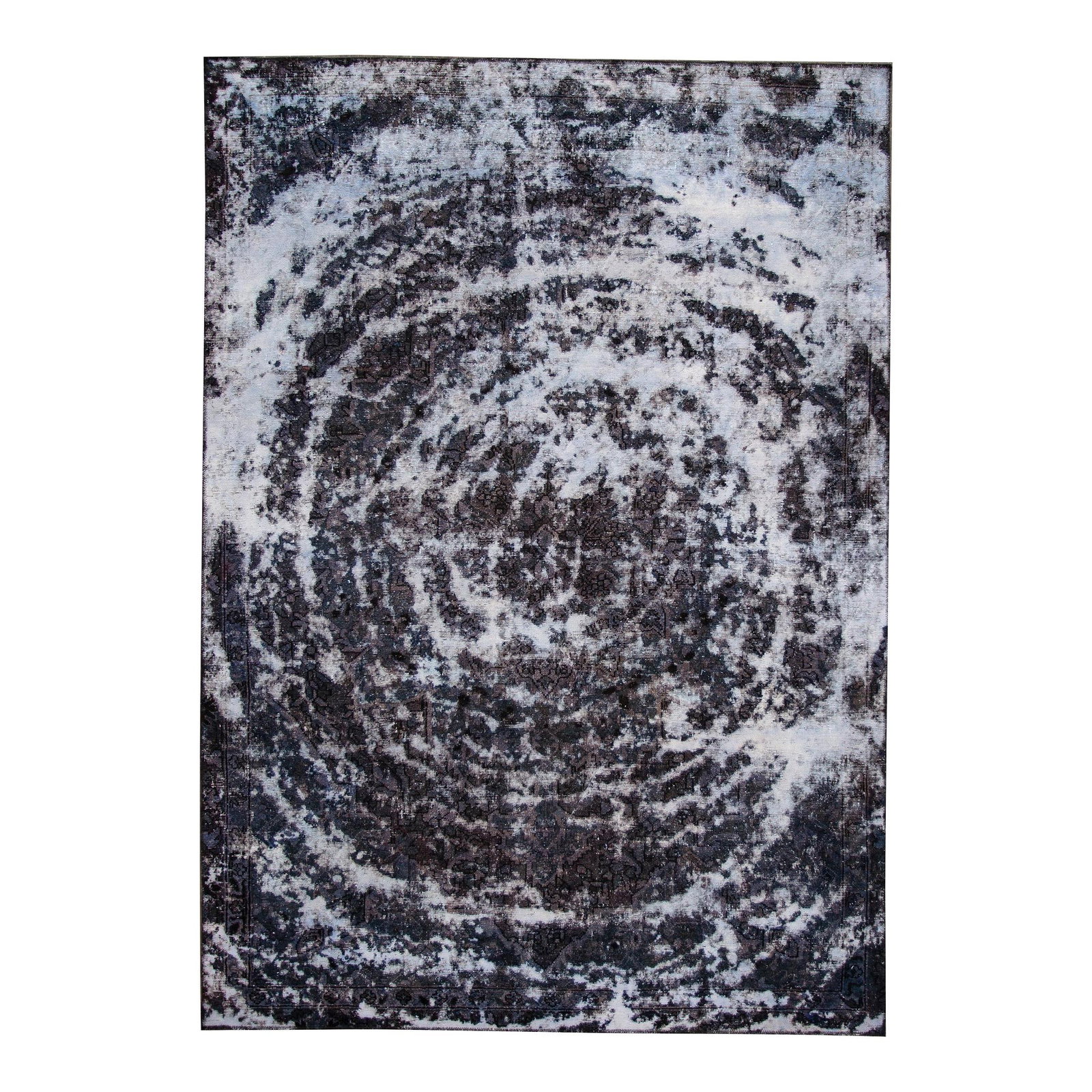 Vintage Distressed Handmade Abstract Wool Rug Gray 7'7'' x 10'10'' (1 of 9)