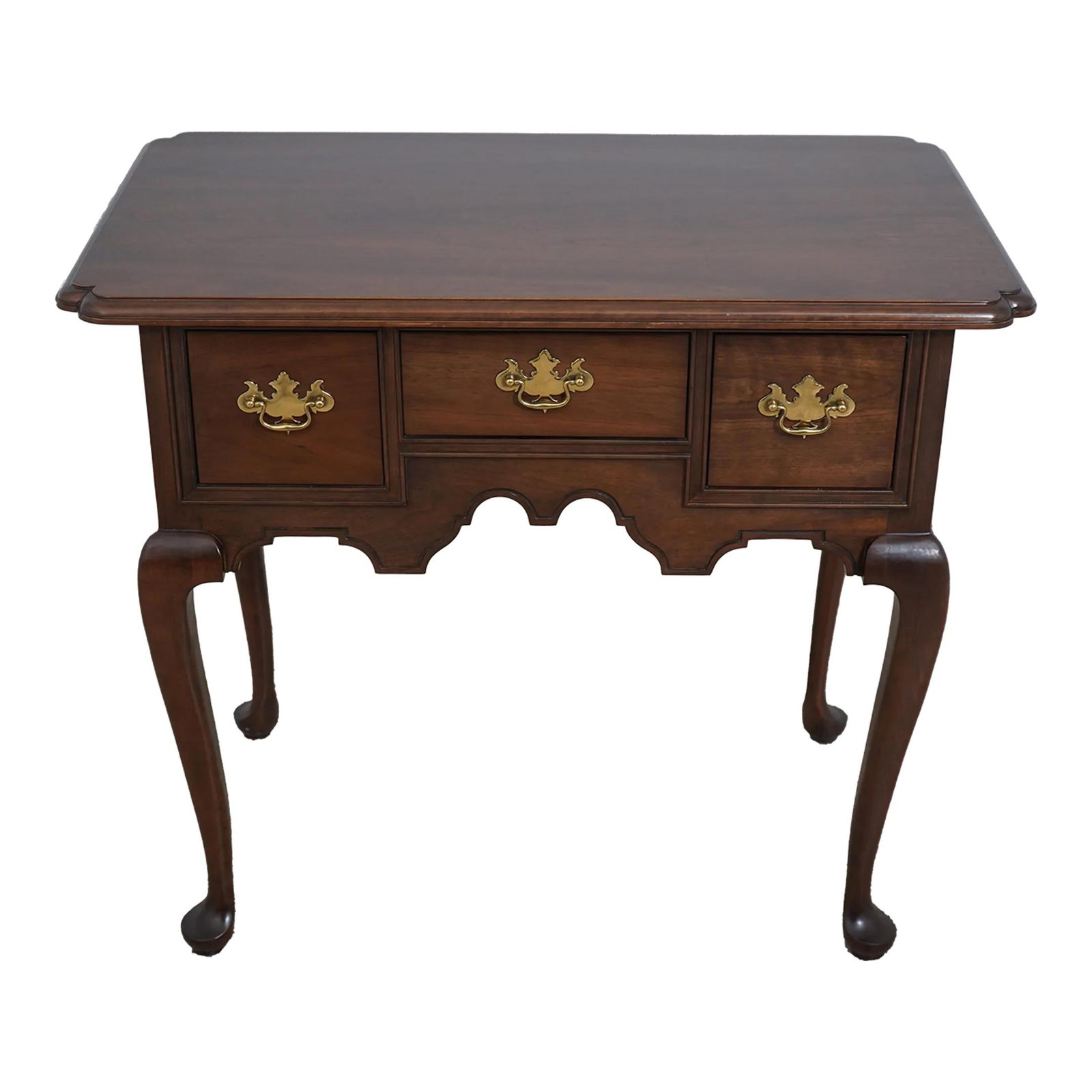 Stickley Queen Anne Lowboy 3 Drawer Solid Cherry Brown (1 of 10)