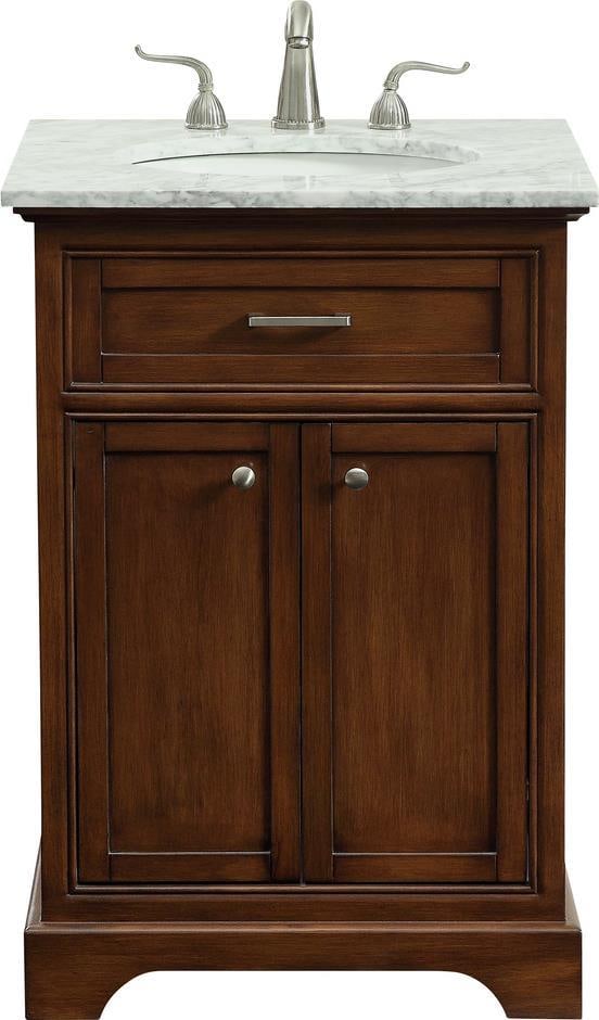 Elegant Lighting Compact Teak Steel Vanity Cabinet Transitional Style (1 of 1)