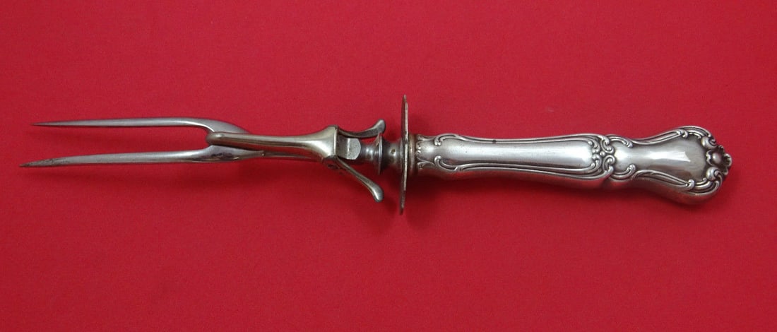 Gorham Buckingham Sterling Silver Roast Carving Fork 10.5" (1 of 1)