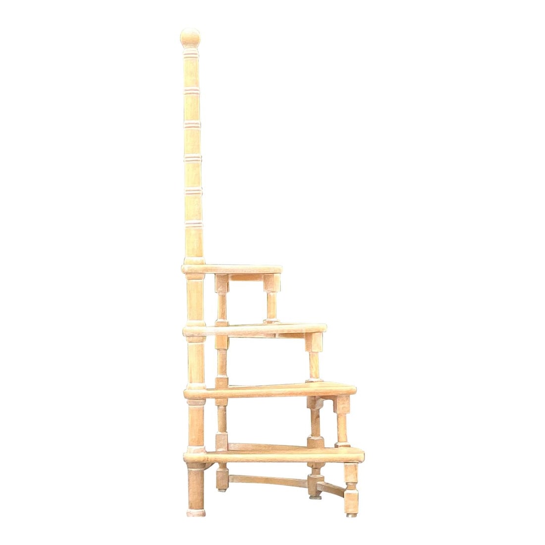 Elegant Vintage Italian Spiral Library Steps in Ecru Rattan (1 of 7)
