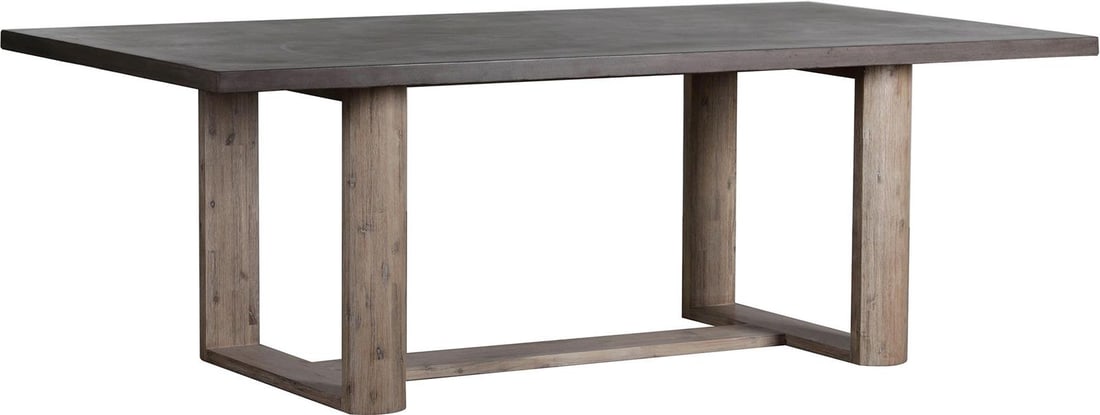 Varza Chic Outdoor Dining Table Dark Gray Concrete Acacia Wood: Varza Chic Outdoor Dining Table Dark Gray Concrete Acacia Wood Introducing the Varza Chic Outdoor Dining Table, a stunning addition to your outdoor space with its stylish design. This elegant table fe