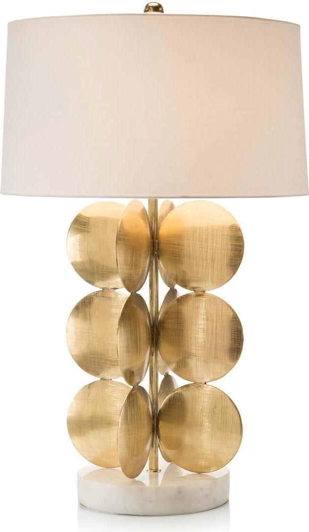 John-Richard Handmade Brass Circles Table Lamp 35H Ivory Shade (1 of 3)