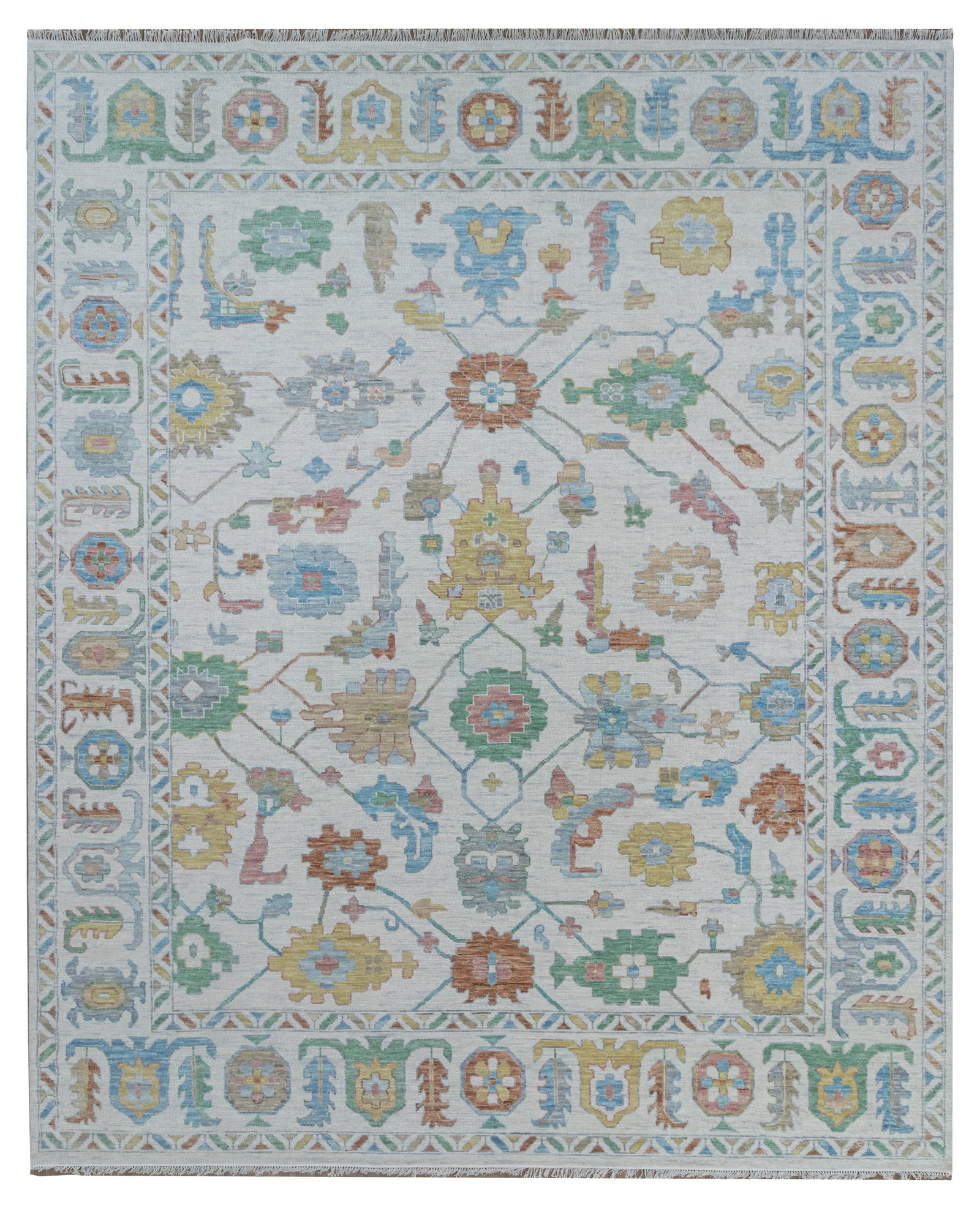 Handmade Oushak Rug 12.3 x 15.0 Premium Wool Light Colors (1 of 7)
