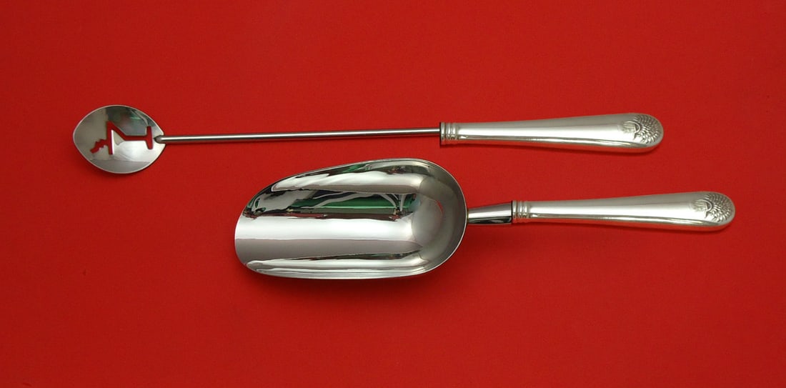 Durgin-Gorham Sheaf of Wheat Sterling Silver Bar Set 2pc (1 of 1)