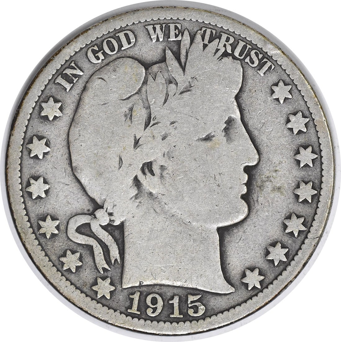 1915 Barber Silver Half Dollar 50C VG Uncertified Philadelphia Mint (1 of 2)