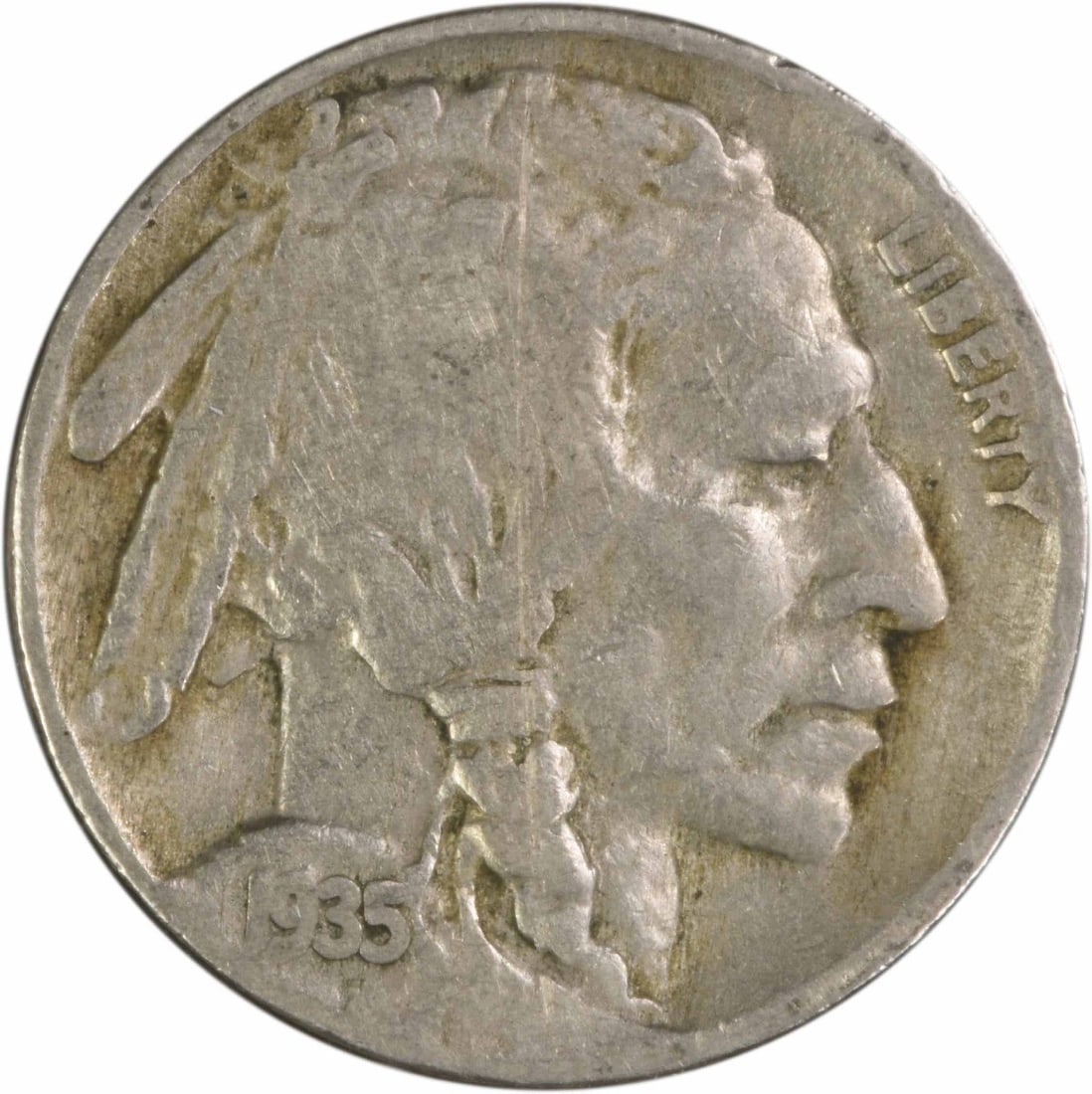 1935 Philadelphia Buffalo Nickel DDR PCGS F: 1935 Philadelphia Buffalo Nickel DDR PCGS F This 1935 Buffalo Nickel features the Doubled Die Reverse (DDR) FS-801 variety. Graded as Fine (F), this circulated coin was minted in Philadelphia and desi