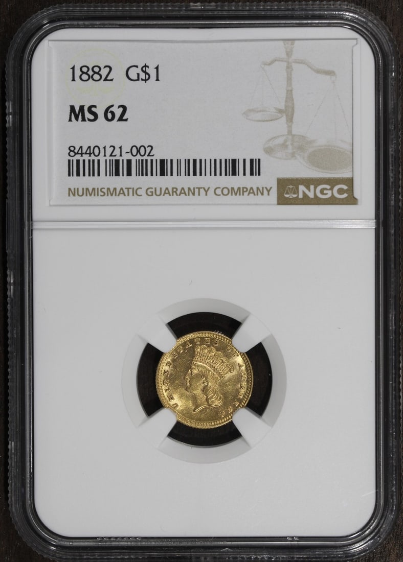 NGC MS62 1882 Philadelphia Gold Dollar Type 3 (1 of 4)