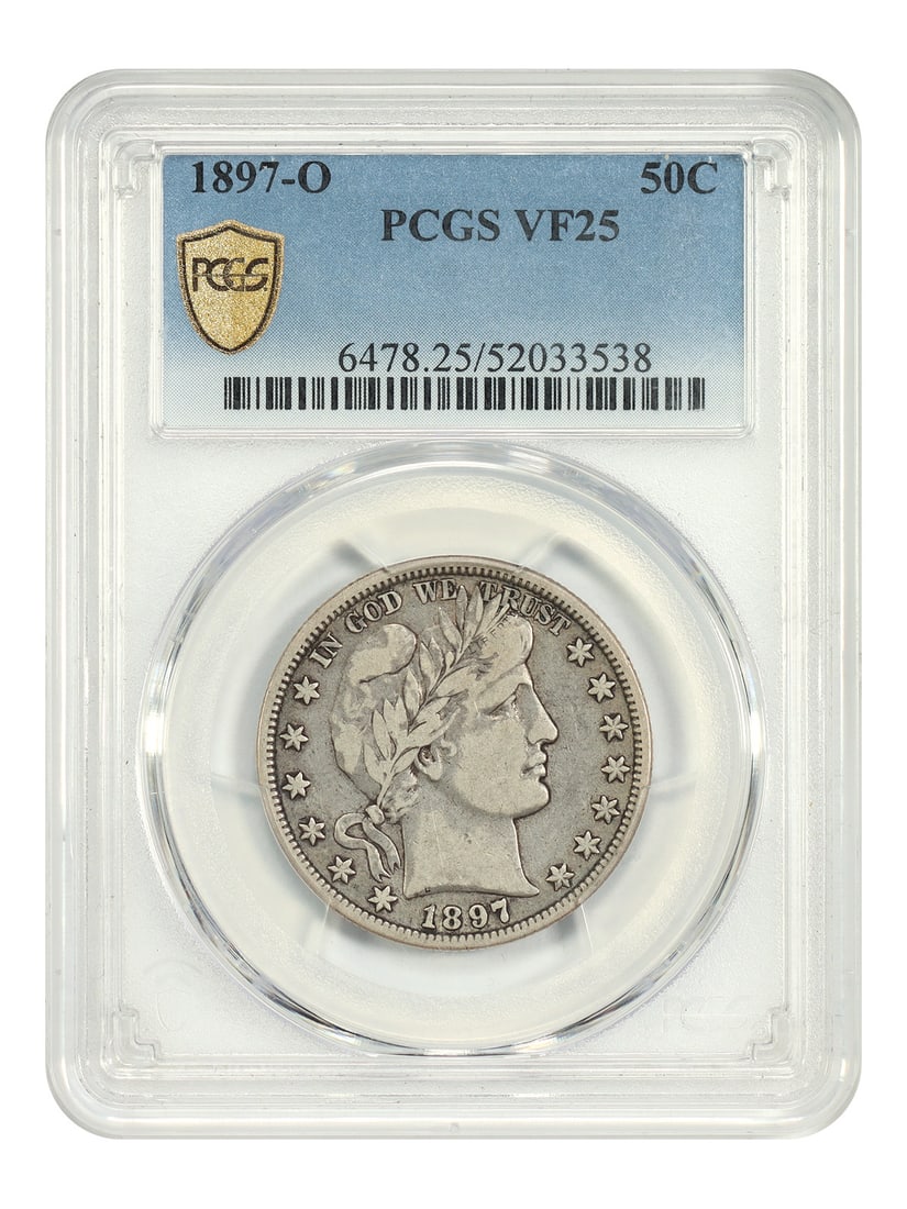 1897-O Barber Half Dollar PCGS VF25 New Orleans 50C (1 of 5)