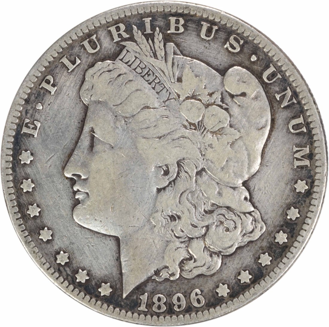 1896-S Morgan Silver Dollar 90% Silver Circulated Coin: 1896-S Morgan Silver Dollar 90% Silver Circulated Coin This 1896-S Morgan Silver Dollar showcases a beautiful design by George T. Morgan. It is a circulated coin that has a composition of 90% silver a