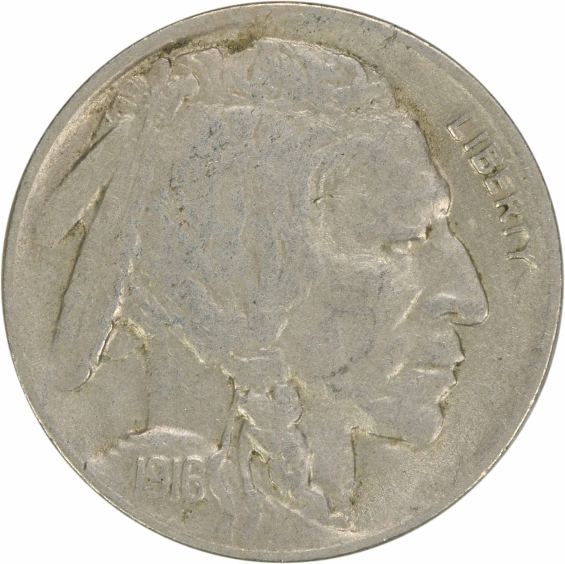 1916-D Buffalo Nickel Choice EF Uncertified Coin 5C (1 of 2)