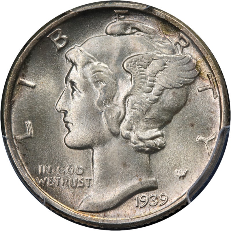 PCGS MS67 1939-P Mercury Dime Silver (1 of 4)