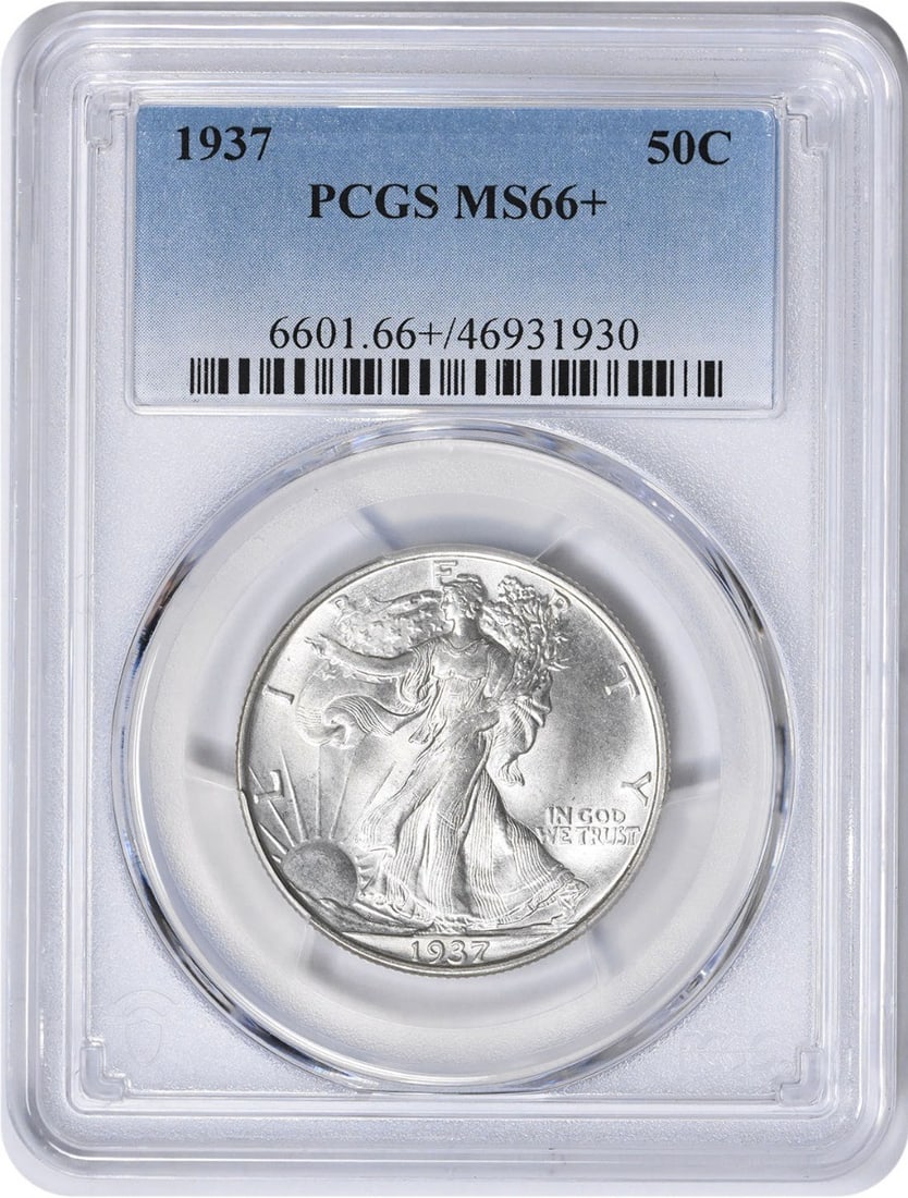 1937 Walking Liberty Silver Half Dollar MS66+ PCGS Uncirculated (1 of 2)