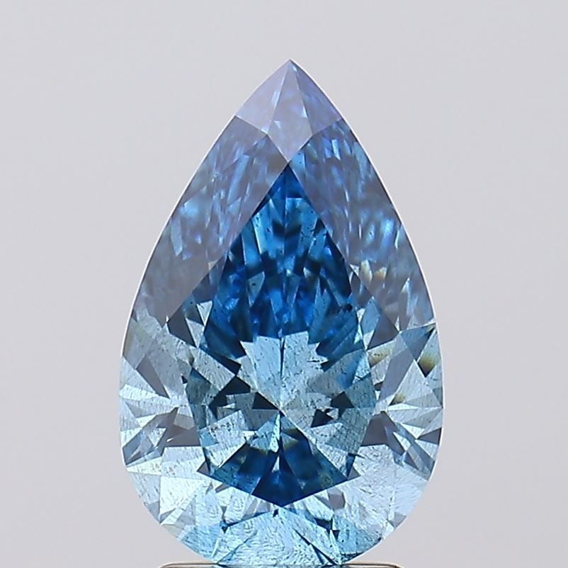 Loose Diamond - PEAR 2.36ct Fancy Vivid Blue SI2: Loose Diamond - PEAR 2.36ct Fancy Vivid Blue SI2 Source: This is a real non-mined Diamond that has been grown in a lab Shape: PEAR Carats: 2.36 Color: Fancy Vivid Blue Certification: IGI Video: Video