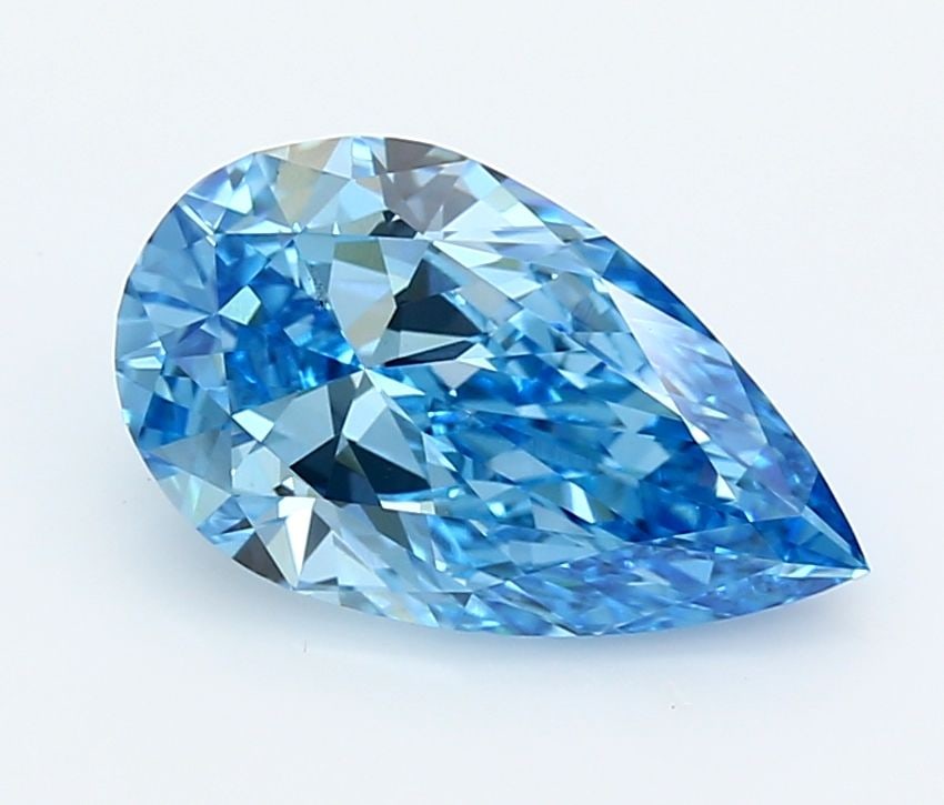 Loose Diamond - PEAR 3.06ct Fancy Vivid Blue VS2: Loose Diamond - PEAR 3.06ct Fancy Vivid Blue VS2 Source: This is a real non-mined Diamond that has been grown in a lab Shape: PEAR Carats: 3.06 Color: Fancy Vivid Blue Certification: IGI Video: