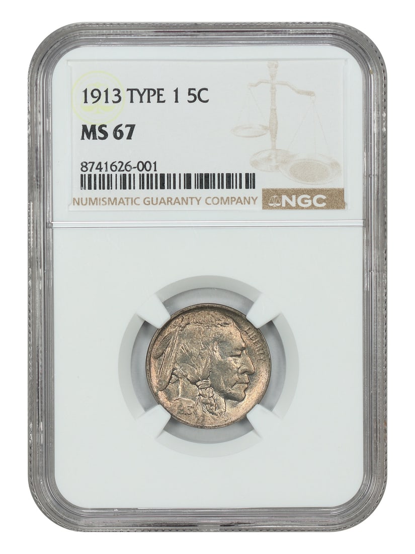 1913 Buffalo Nickel NGC MS67 Type 1 (1 of 4)