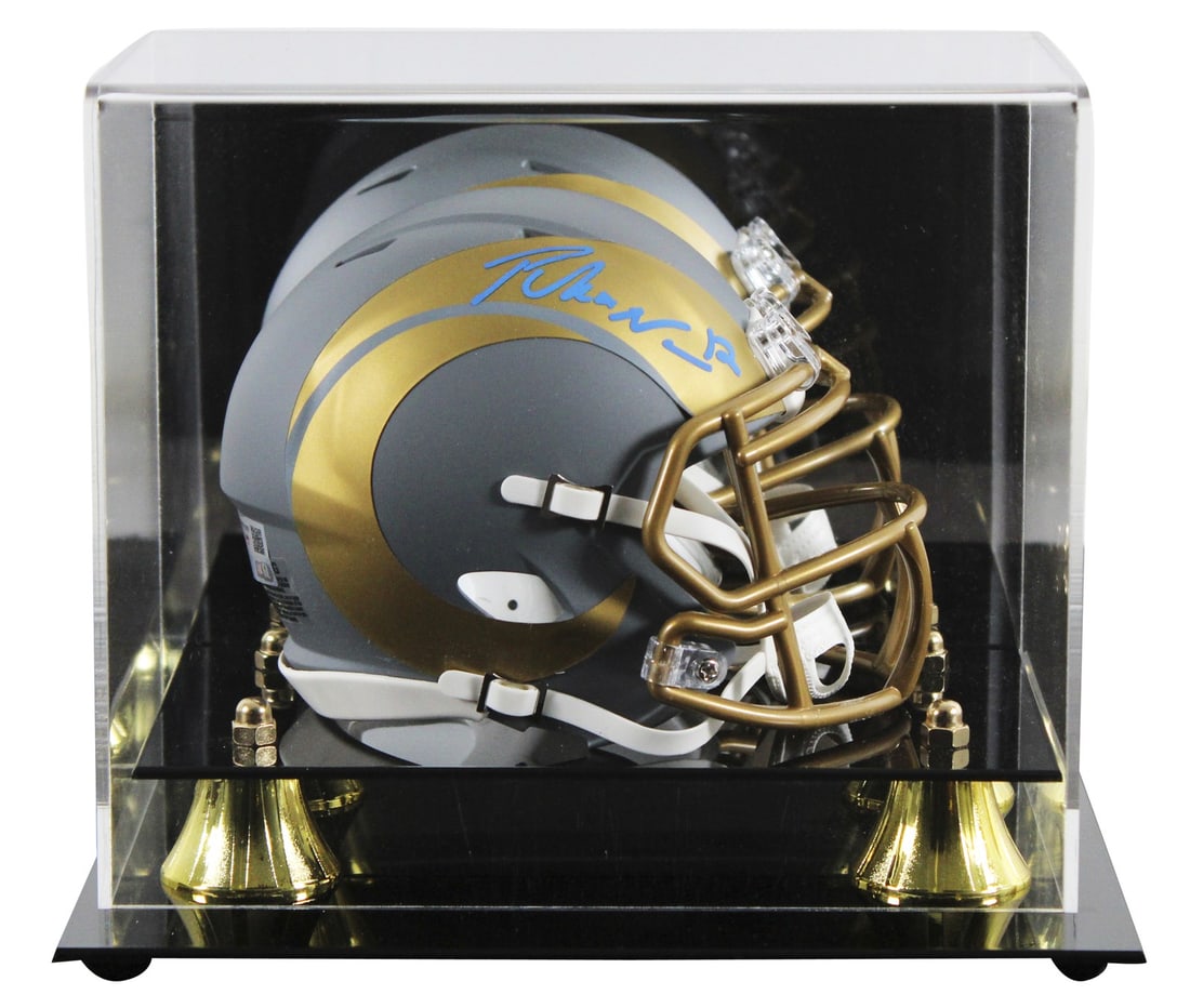 Puka Nacua Signed Rams Slate Speed Mini Helmet with Case (1 of 3)