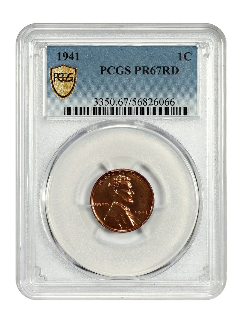 PCGS PR67RD 1941 Lincoln Wheat Reverse Cent (1 of 6)