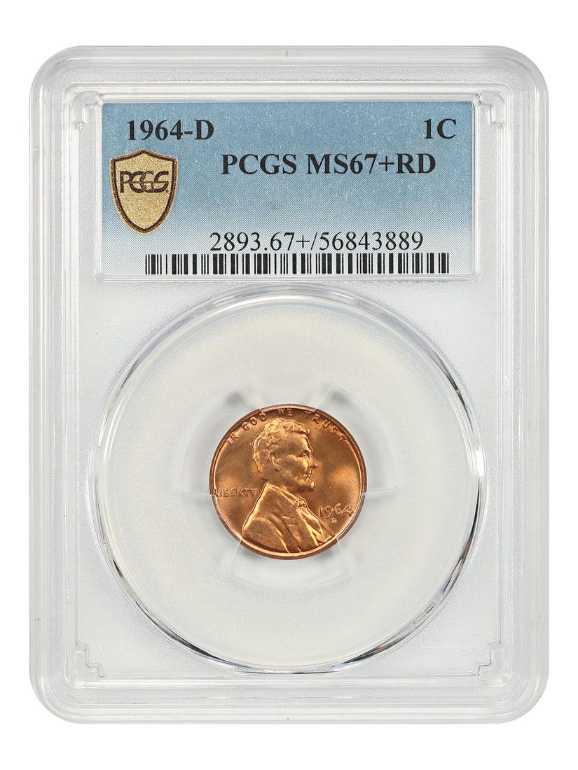 PCGS MS67+RD 1964-D Lincoln Cent Denver Mint Red Uncirculated (1 of 4)