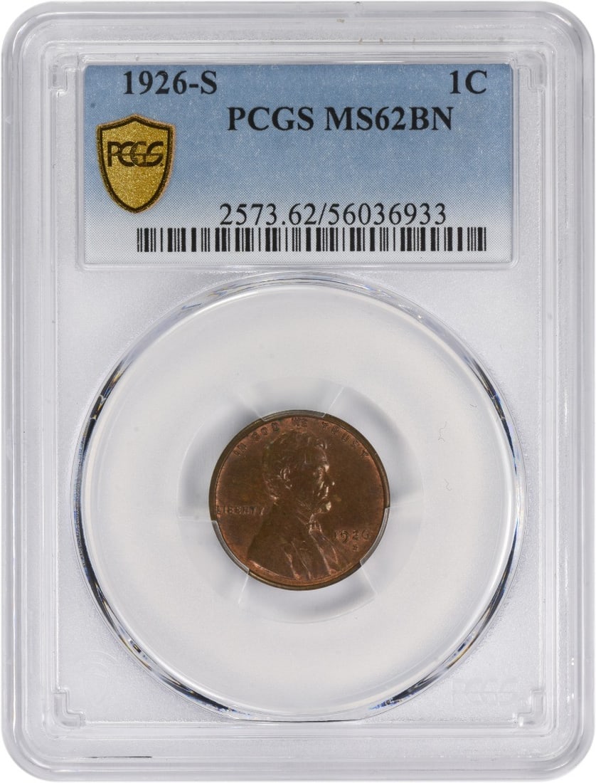 PCGS MS62BN 1926-S Lincoln Wheat Cent Copper (1 of 2)