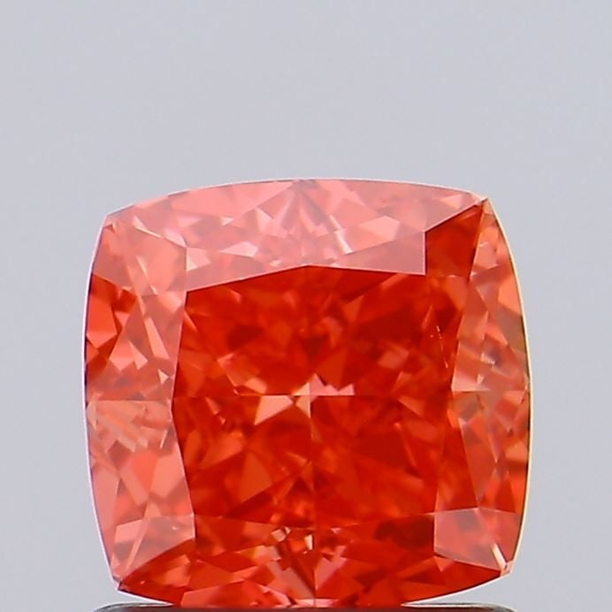 Loose Diamond - CUSHION BRILLIANT 1.1ct Fancy Vivid Red VS1: Loose Diamond - CUSHION BRILLIANT 1.1ct Fancy Vivid Red VS1 Source: This is a real non-mined Diamond that has been grown in a lab Shape: CUSHION BRILLIANT Carats: 1.1 Color: Fancy Vivid Red