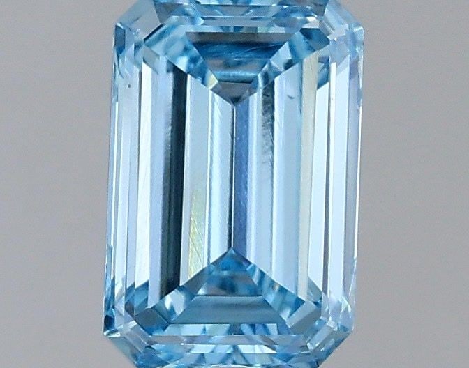 Loose Diamond - EMERALD 0.99ct Fancy Vivid Blue VS1 (1 of 1)