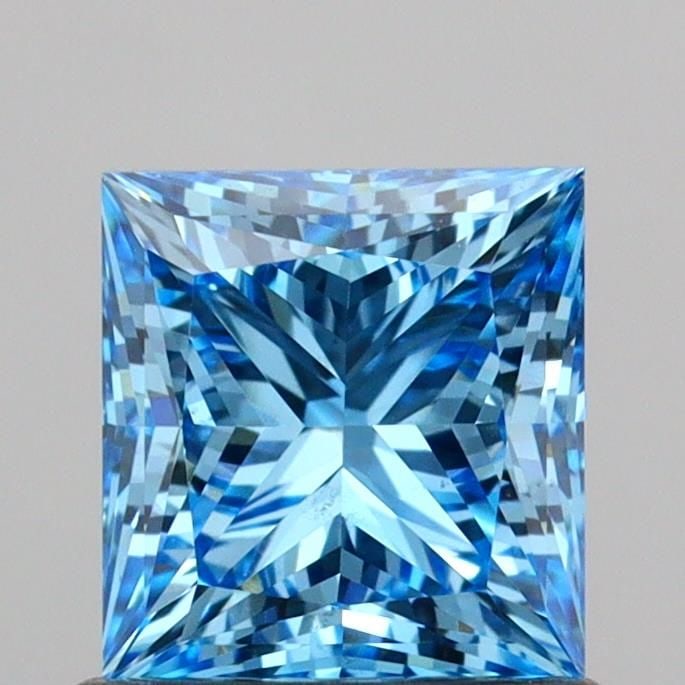 Loose Diamond - PRINCESS 1.03ct Fancy Vivid Blue VS2: Loose Diamond - PRINCESS 1.03ct Fancy Vivid Blue VS2 Source: This is a real non-mined Diamond that has been grown in a lab Shape: PRINCESS Carats: 1.03 Color: Fancy Vivid Blue Certification: IGI