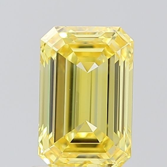 Loose Diamond - EMERALD 1.1ct Fancy Vivid Yellow VS2: Loose Diamond - EMERALD 1.1ct Fancy Vivid Yellow VS2 Source: This is a real non-mined Diamond that has been grown in a lab Shape: EMERALD Carats: 1.1 Color: Fancy Vivid Yellow Certification: IGI Video