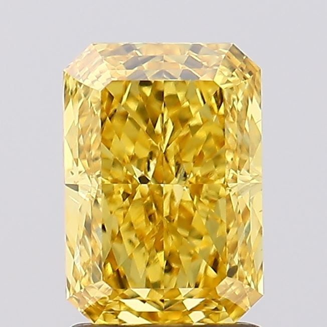 Loose Diamond - RADIANT 1.81ct Fancy Vivid Yellow VS2: Loose Diamond - RADIANT 1.81ct Fancy Vivid Yellow VS2 Source: This is a real non-mined Diamond that has been grown in a lab Shape: RADIANT Carats: 1.81 Color: Fancy Vivid Yellow Certification: IGI Vid