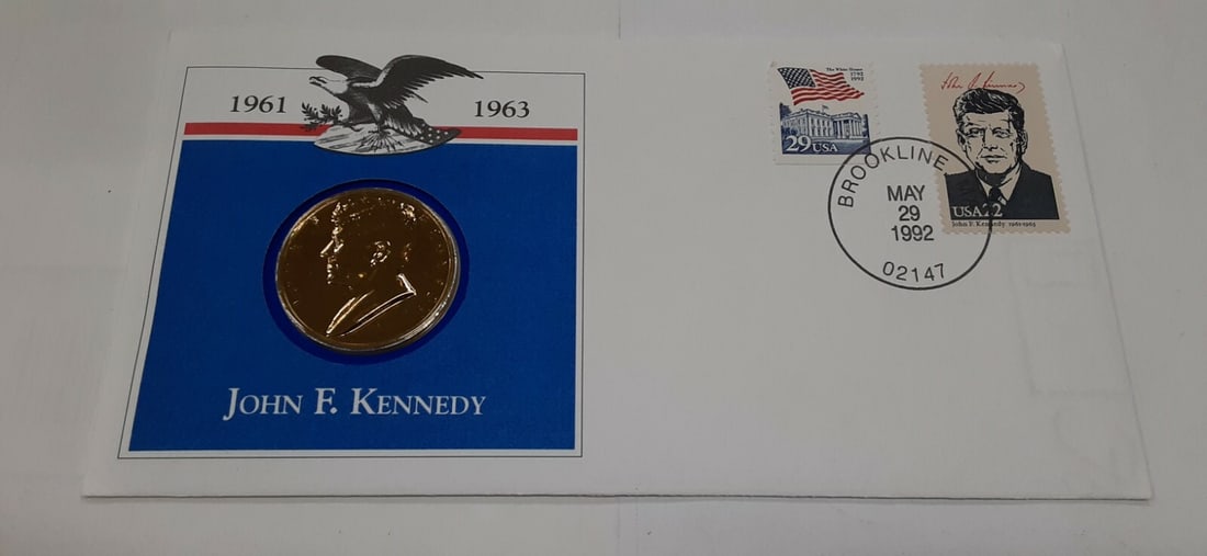 Bronze John F Kennedy Medal First Day Cover Hail to The Chiefs Series (1 of 2)