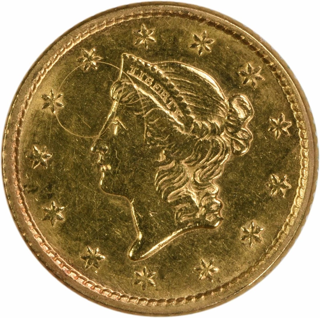 1851 $1 Gold Type 1 Coin AU Uncertified Philadelphia Mint: 1851 $1 Gold Type 1 Coin AU Uncertified Philadelphia Mint This 1851 $1 Gold Type 1 coin is an exquisite example of American numismatic history. Minted in Philadelphia, this coin features a design by J