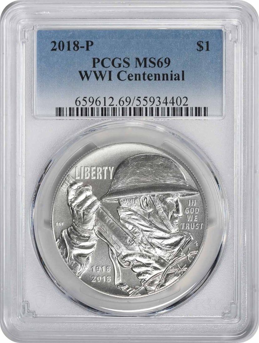 2018 Silver Dollar Commemorative MS69 PCGS World War I Centennial (1 of 2)