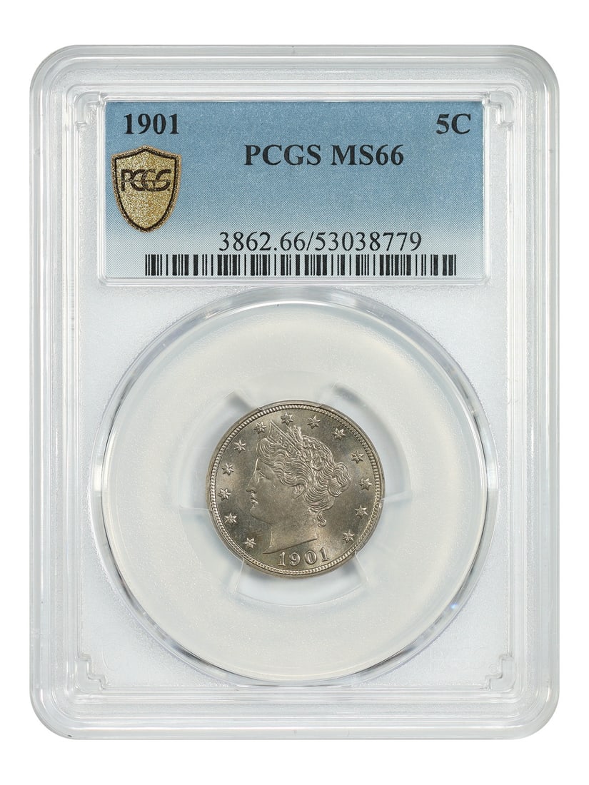PCGS MS66 1901 Philadelphia Liberty Nickel 5C (1 of 5)