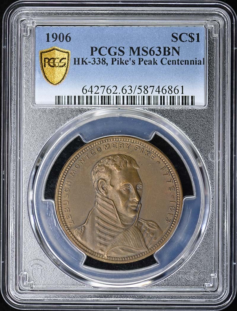 PCGS MS63BN Pike's Peak Centennial Medal HK-338 1906 (1 of 2)
