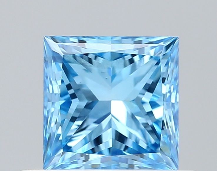 Loose Diamond - PRINCESS 0.54ct Fancy Vivid Blue VS2: Loose Diamond - PRINCESS 0.54ct Fancy Vivid Blue VS2 Source: This is a real non-mined Diamond that has been grown in a lab Shape: PRINCESS Carats: 0.54 Color: Fancy Vivid Blue Certification: IGI Video