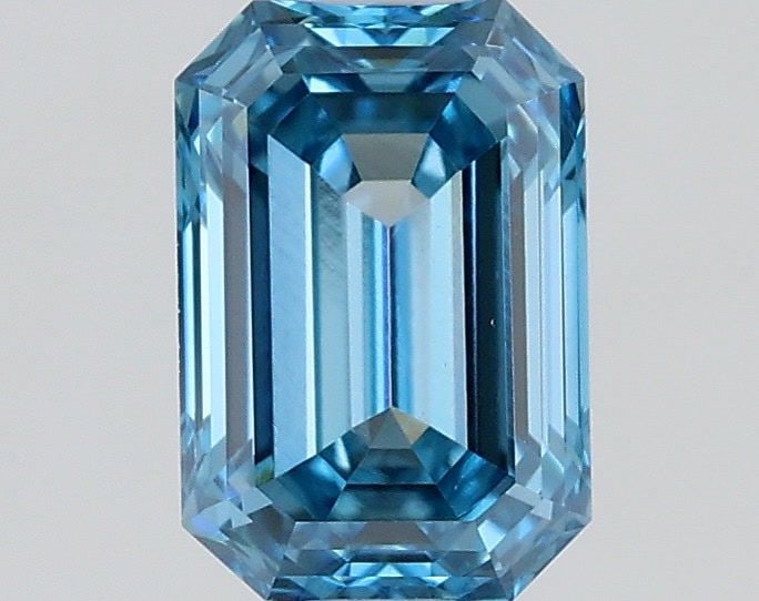 Loose Diamond - EMERALD 0.58ct Fancy Vivid Blue VS1: Loose Diamond - EMERALD 0.58ct Fancy Vivid Blue VS1 Source: This is a real non-mined Diamond that has been grown in a lab Shape: EMERALD Carats: 0.58 Color: Fancy Vivid Blue Certification: IGI Video: