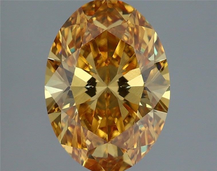Loose Diamond - OVAL 2.6ct Fancy Vivid Brownish Yellow VS1: Loose Diamond - OVAL 2.6ct Fancy Vivid Brownish Yellow VS1 Source: This is a real non-mined Diamond that has been grown in a lab Shape: OVAL Carats: 2.6 Color: Fancy Vivid Brownish Yellow