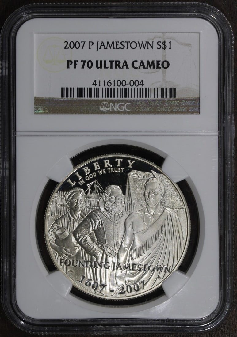2007-P Jamestown $1 Proof Silver Dollar NGC PF70 Ultra Cameo (1 of 2)