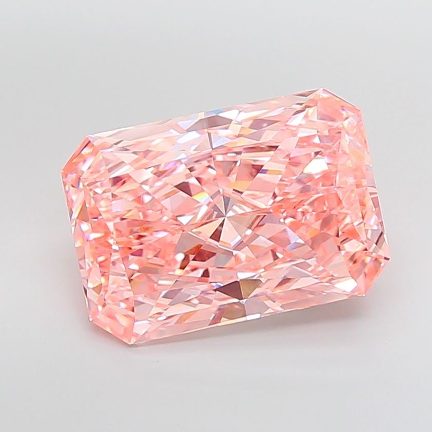 Loose Diamond - RADIANT 12.56ct Fancy Vivid Pink VVS2: Loose Diamond - RADIANT 12.56ct Fancy Vivid Pink VVS2 Source: This is a real non-mined Diamond that has been grown in a lab Shape: RADIANT Carats: 12.56 Color: Fancy Vivid Pink Certification: IGI Vide