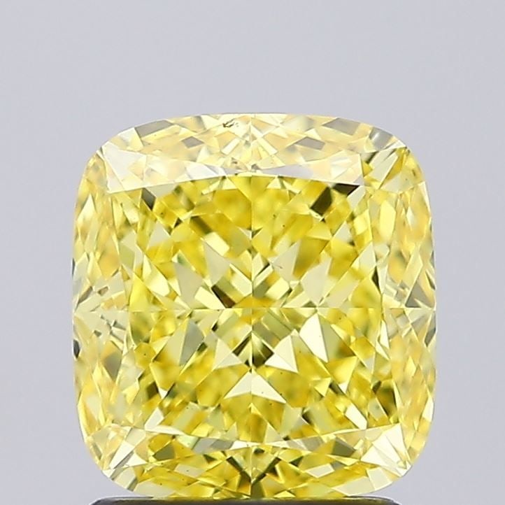 Loose Diamond - CUSHION MODIFIED 1.81ct Fancy Vivid Yellow VS1: Loose Diamond - CUSHION MODIFIED 1.81ct Fancy Vivid Yellow VS1 Source: This is a real non-mined Diamond that has been grown in a lab Shape: CUSHION MODIFIED Carats: 1.81 Color: Fancy Vivid Yellow Cert