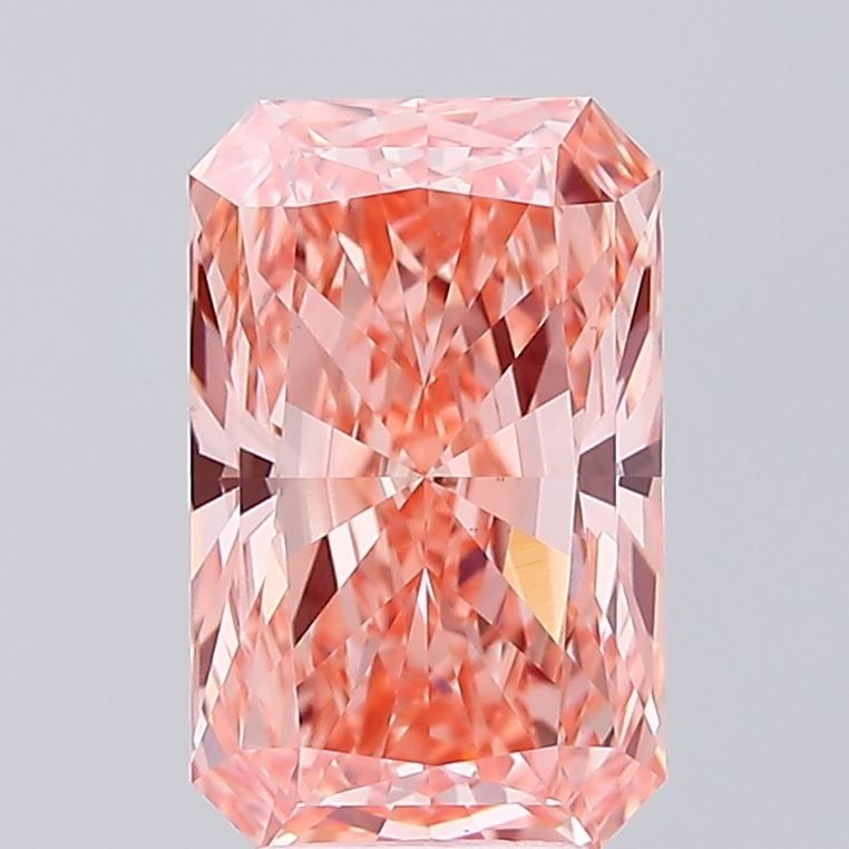 Loose Diamond - RADIANT 5.09ct Fancy Vivid Orange Pink VS1: Loose Diamond - RADIANT 5.09ct Fancy Vivid Orange Pink VS1 Source: This is a real non-mined Diamond that has been grown in a lab Shape: RADIANT Carats: 5.09 Color: Fancy Vivid Orange Pink