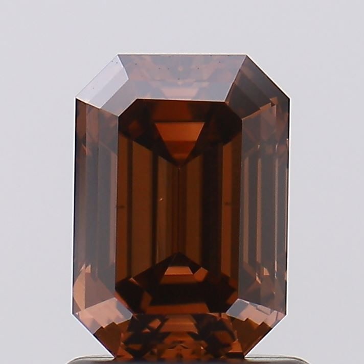 Loose Diamond - EMERALD 1.21ct Fancy Brown VS1: Loose Diamond - EMERALD 1.21ct Fancy Brown VS1 Source: This is a real non-mined Diamond that has been grown in a lab Shape: EMERALD Carats: 1.21 Color: Fancy Brown Certification: IGI Video: