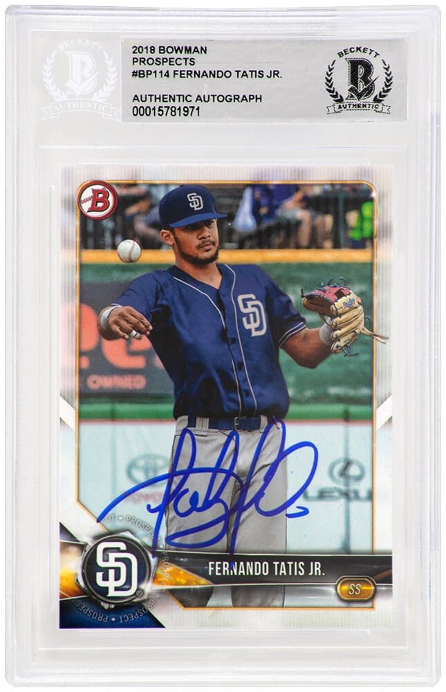 Fernando Tatis Jr. Signed 2018 Bowman Prospects Card BP114 Beckett Authenticated (1 of 1)