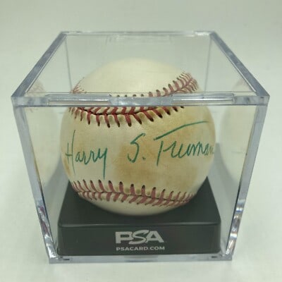 Harry S Truman Autographed Baseball PSA DNA JSA COA Official Babe Ruth League (1 of 11)