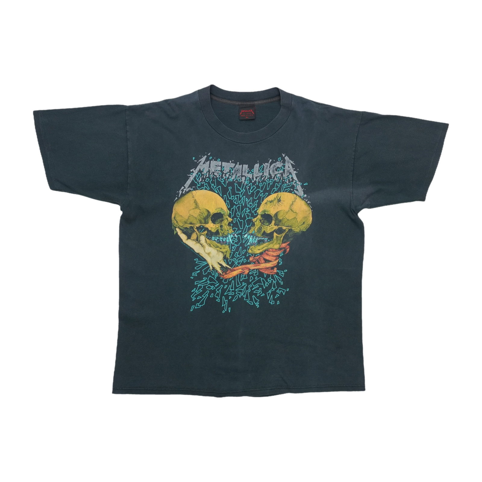Vintage 1991 Metallica Black Cotton Graphic Tee XL: Vintage 1991 Metallica Black Cotton Graphic Tee XL This is an original vintage 1991 Metallica "Sad But True" shirt featuring graphics on both the front and back. Made from 100% cotton, the shirt comes
