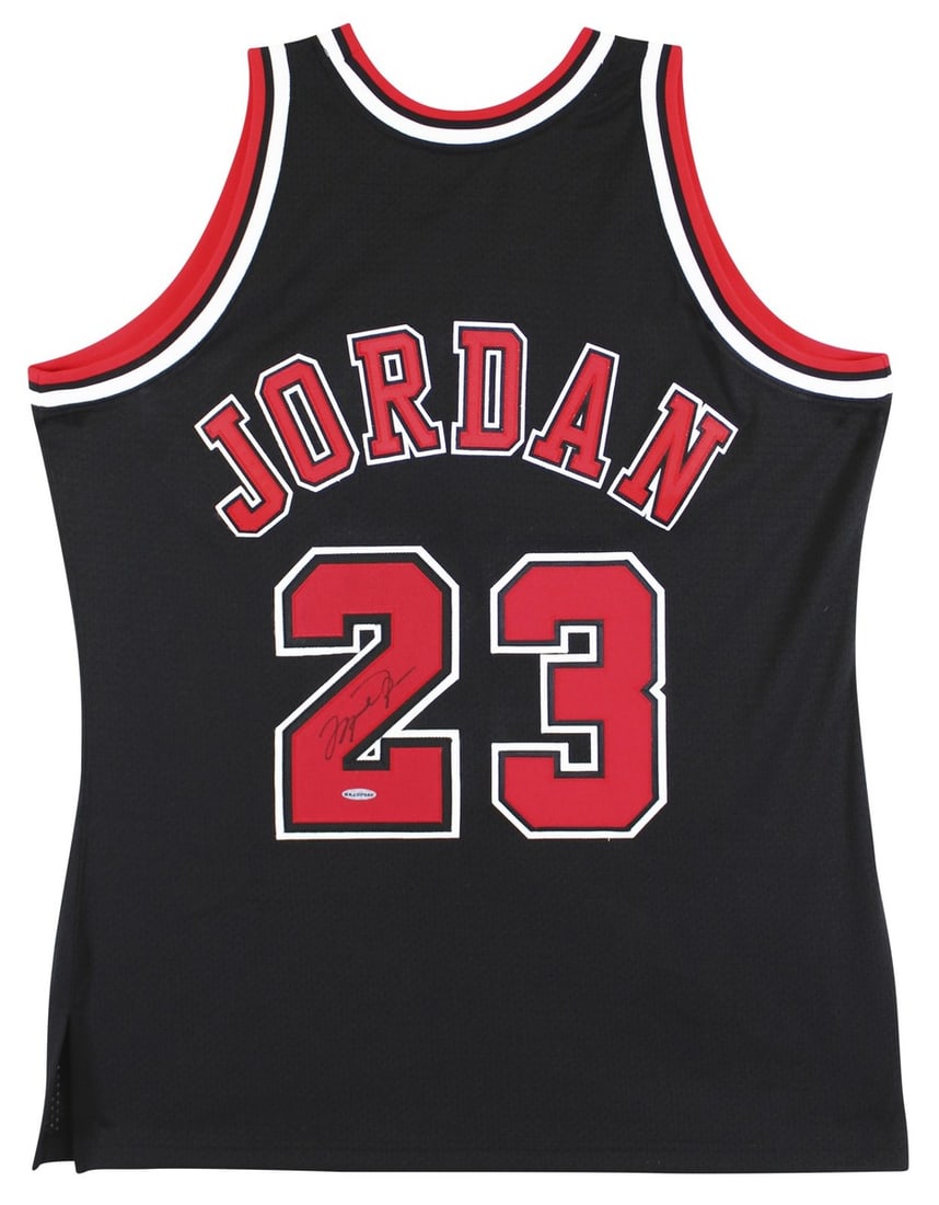 Michael Jordan signed Bulls Mitchell Ness 1997 98 authentic jersey UDA X Large (1 of 7)